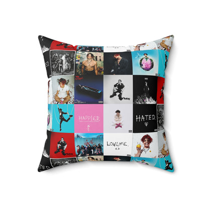 YUNGBLUD Album Cover Art Collage Spun Polyester Square Pillow