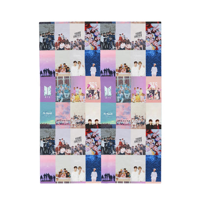 BTS Pastel Aesthetic Collage Velveteen Plush Blanket