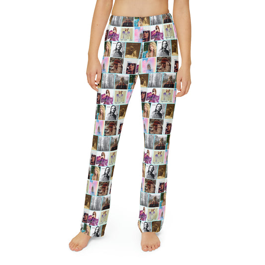 Taylor Swift Album Art Collage Pattern Kids Pajama Pants