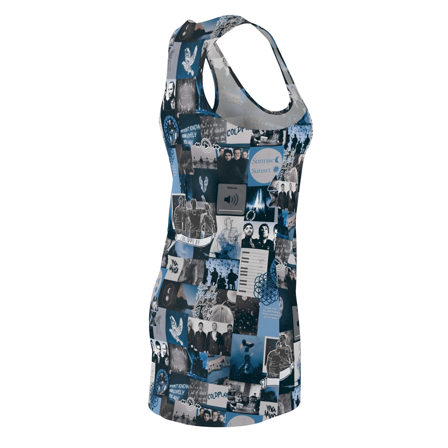 Coldplay Sunrise Sunset Collage Women's Cut & Sew Racerback Dress