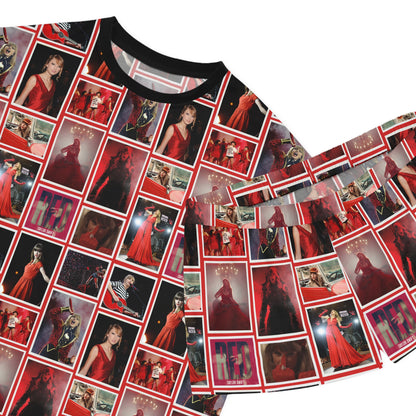 Taylor Swift Red Era Collage Women's Short Pajama Set