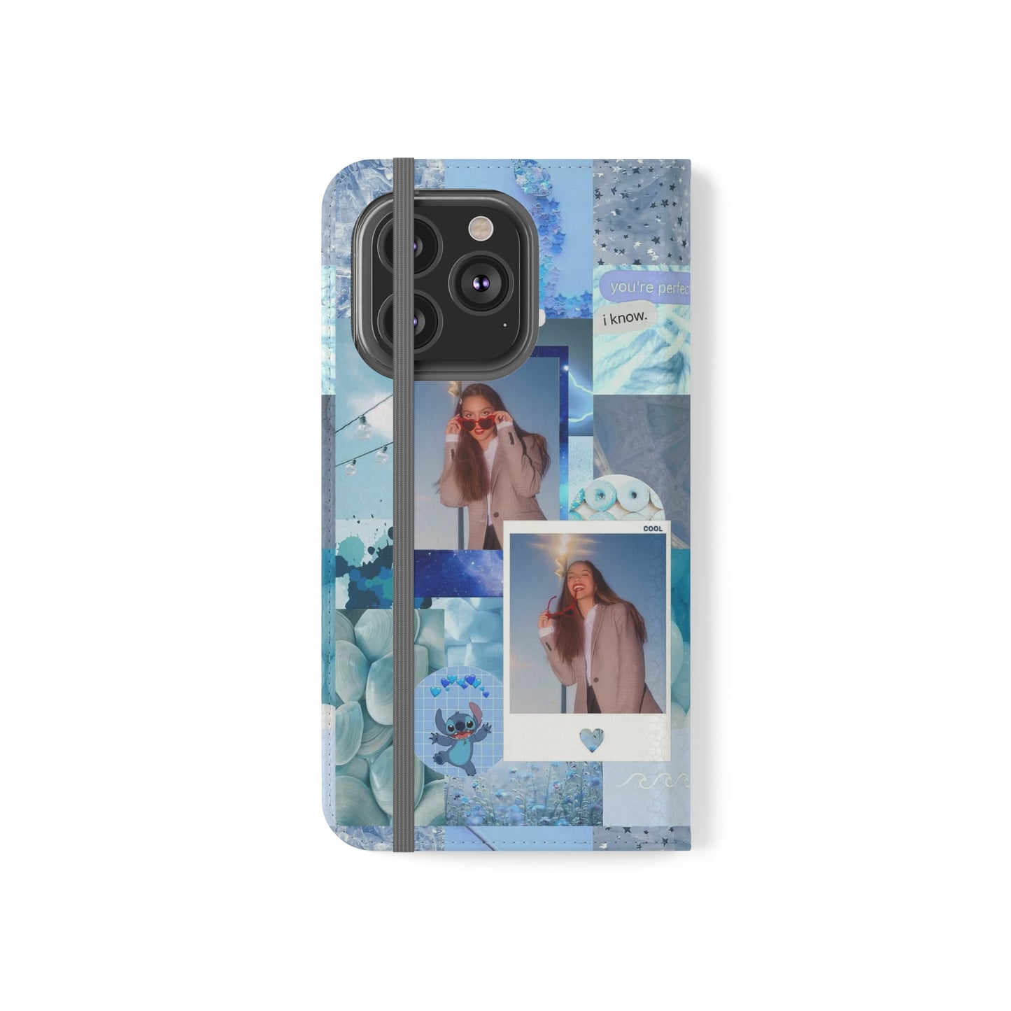 Olivia Rodrigo Light Blue Aesthetic Collage Phone Flip Case