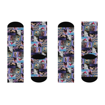 Olivia Rodrigo Album Art Collage Cushioned Crew Socks