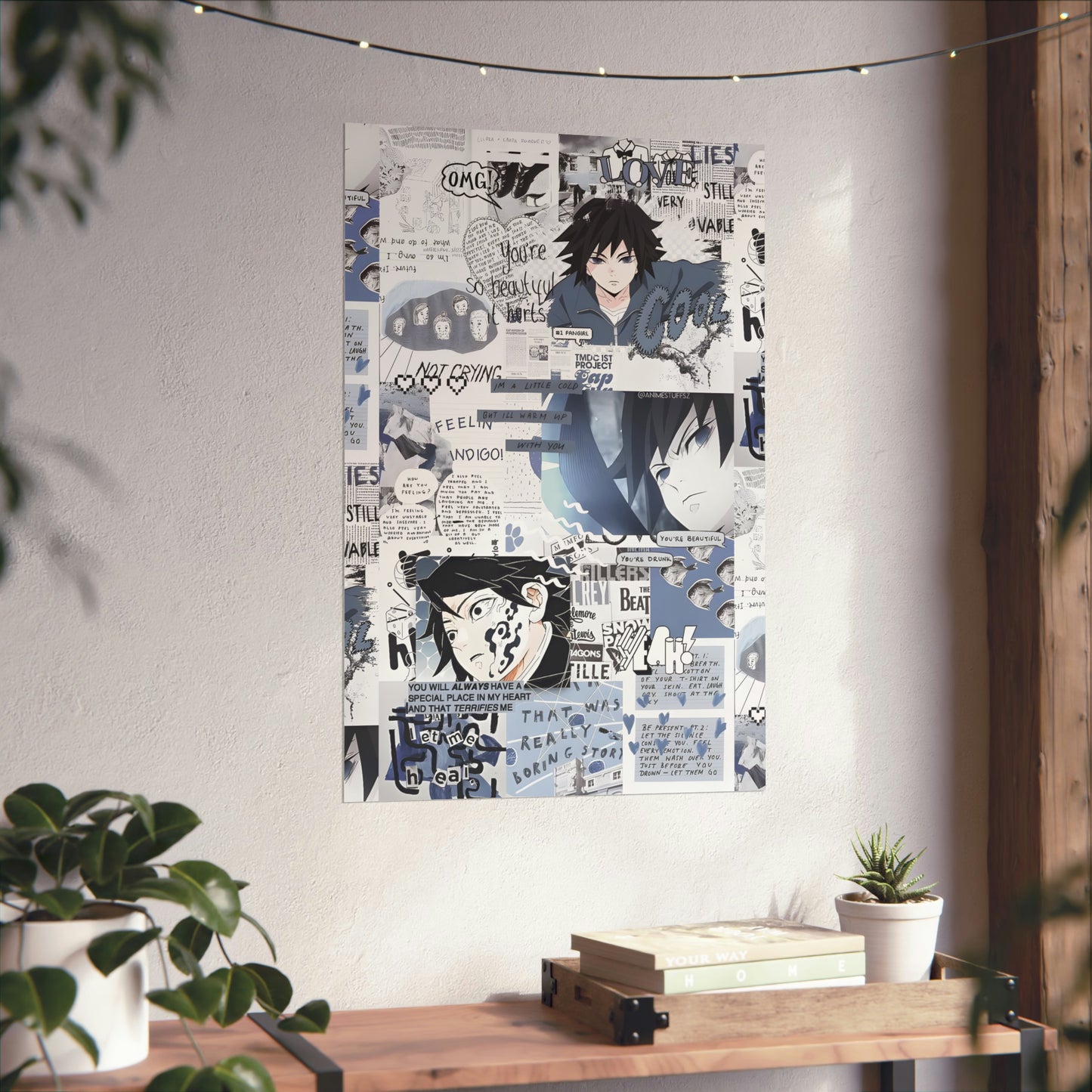 Demon Slayer Giyu Aesthetic Collage Matte Vertical Poster