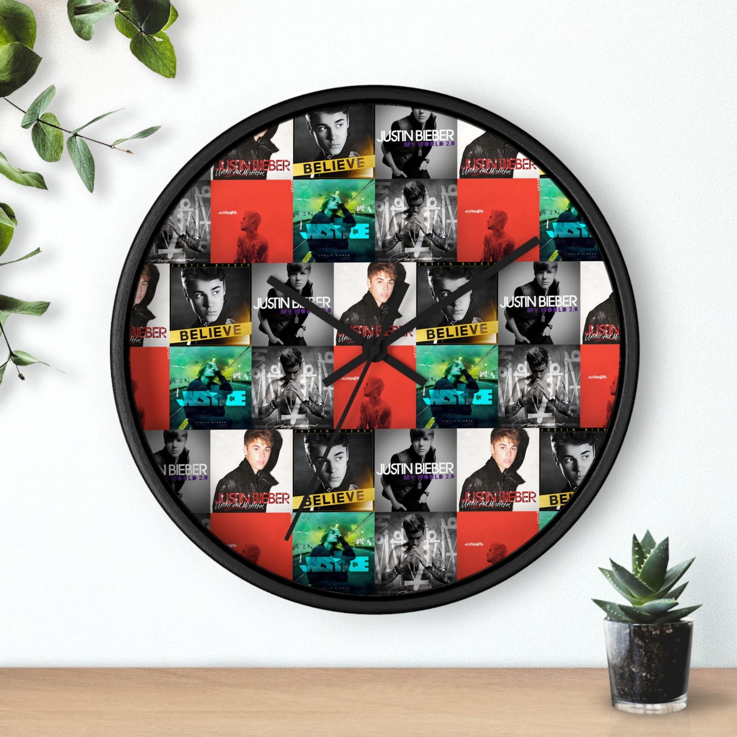 Justin Bieber Album Cover Collage Wall Clock