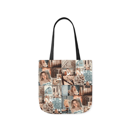 Sabrina Carpenter Peachy Princess Collage Polyester Canvas Tote Bag