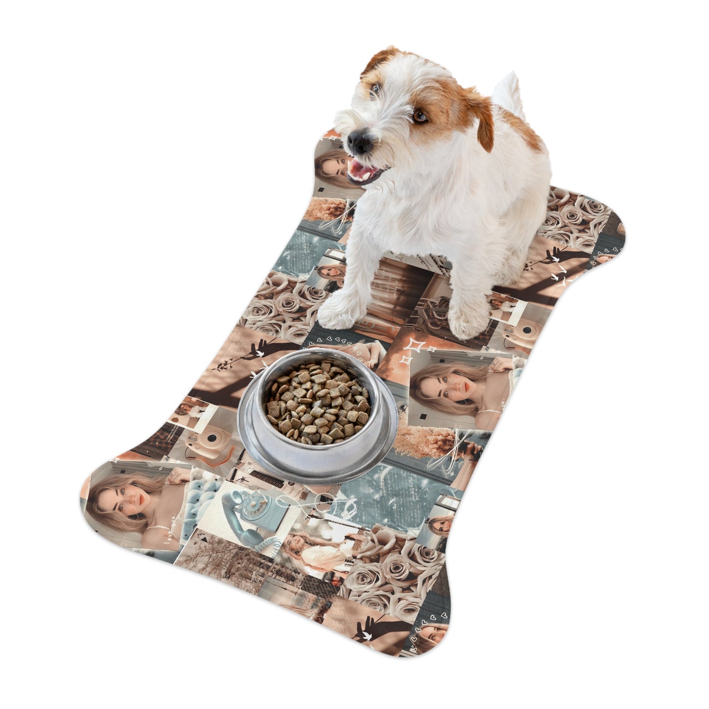 Sabrina Carpenter Peachy Princess Collage Pet Feeding Mats