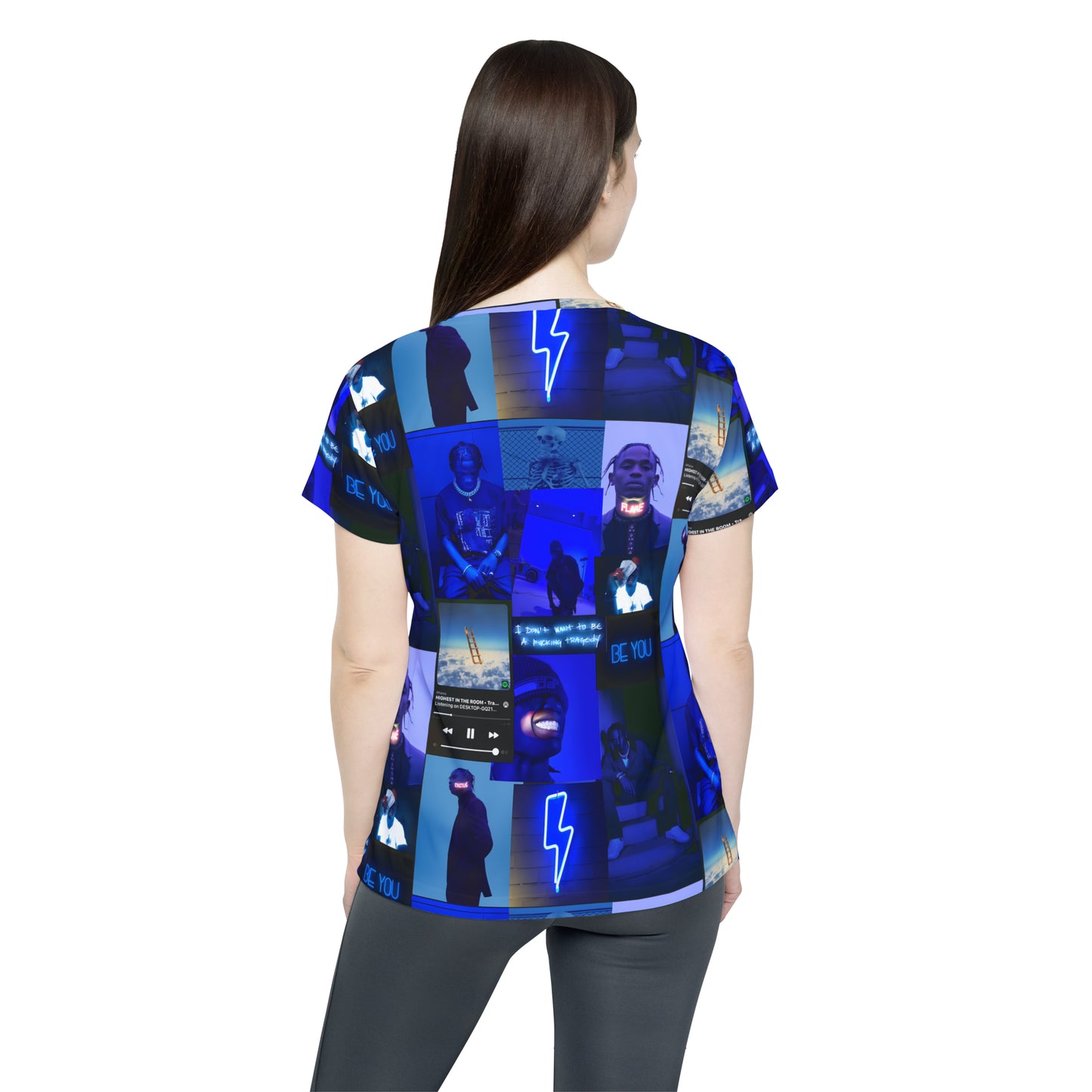 Travis Scott Blue Aesthetic Collage Women's Sports Jersey