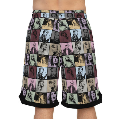 Taylor Swift Eras Collage Basketball Rib Shorts