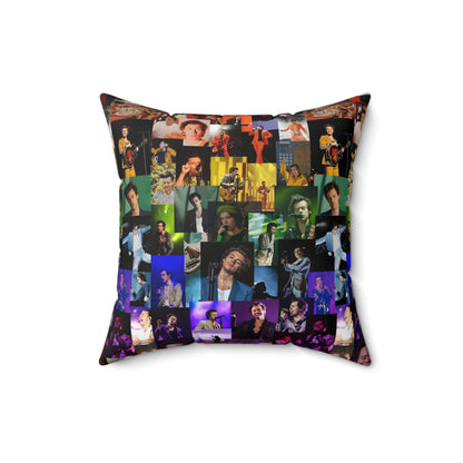 Harry Styles Rainbow Photo Collic Spun Polyester Square Pillow