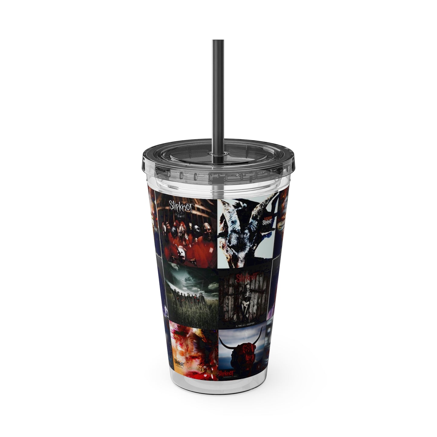 Slipknot Album Art Collage Sunsplash Tumbler with Straw