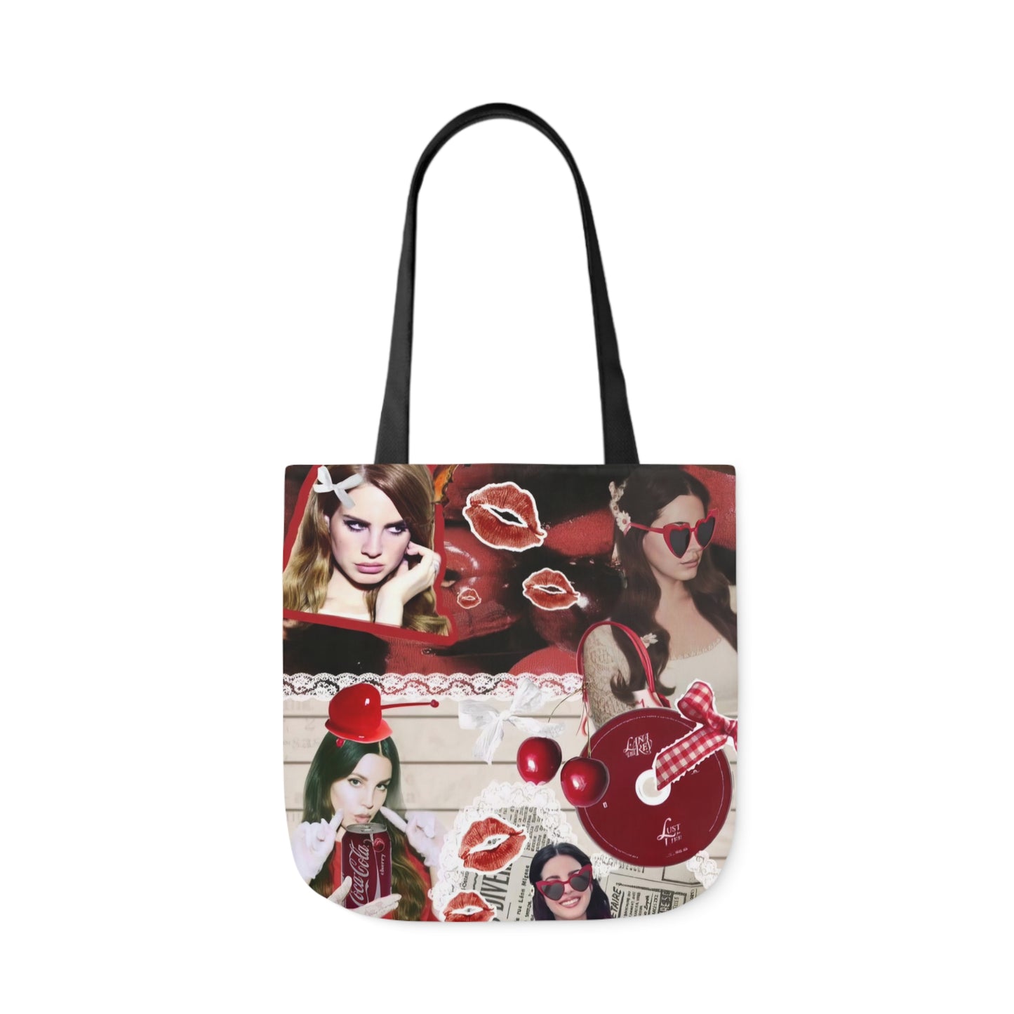 Lana Del Rey Cherry Coke Collage Polyester Canvas Tote Bag