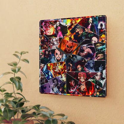 Demon Slayer Reflections Collage Acrylic Wall Clock