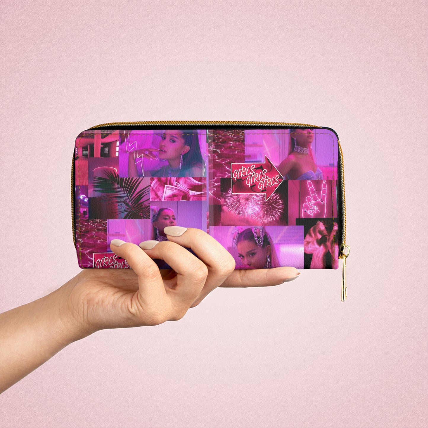 Ariana Grande 7 Rings Collage Zipper Wallet