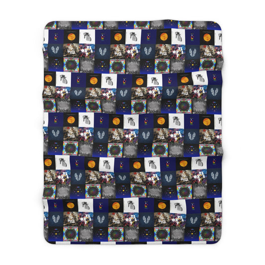 Colplay Album Cover Collage Sherpa Fleece Blanket