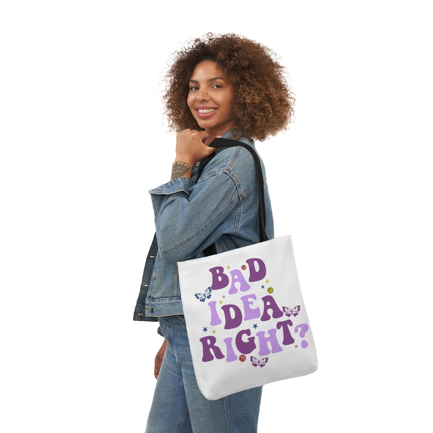 Olivia Rodrigo Bad Idea Right? Polyester Canvas Tote Bag