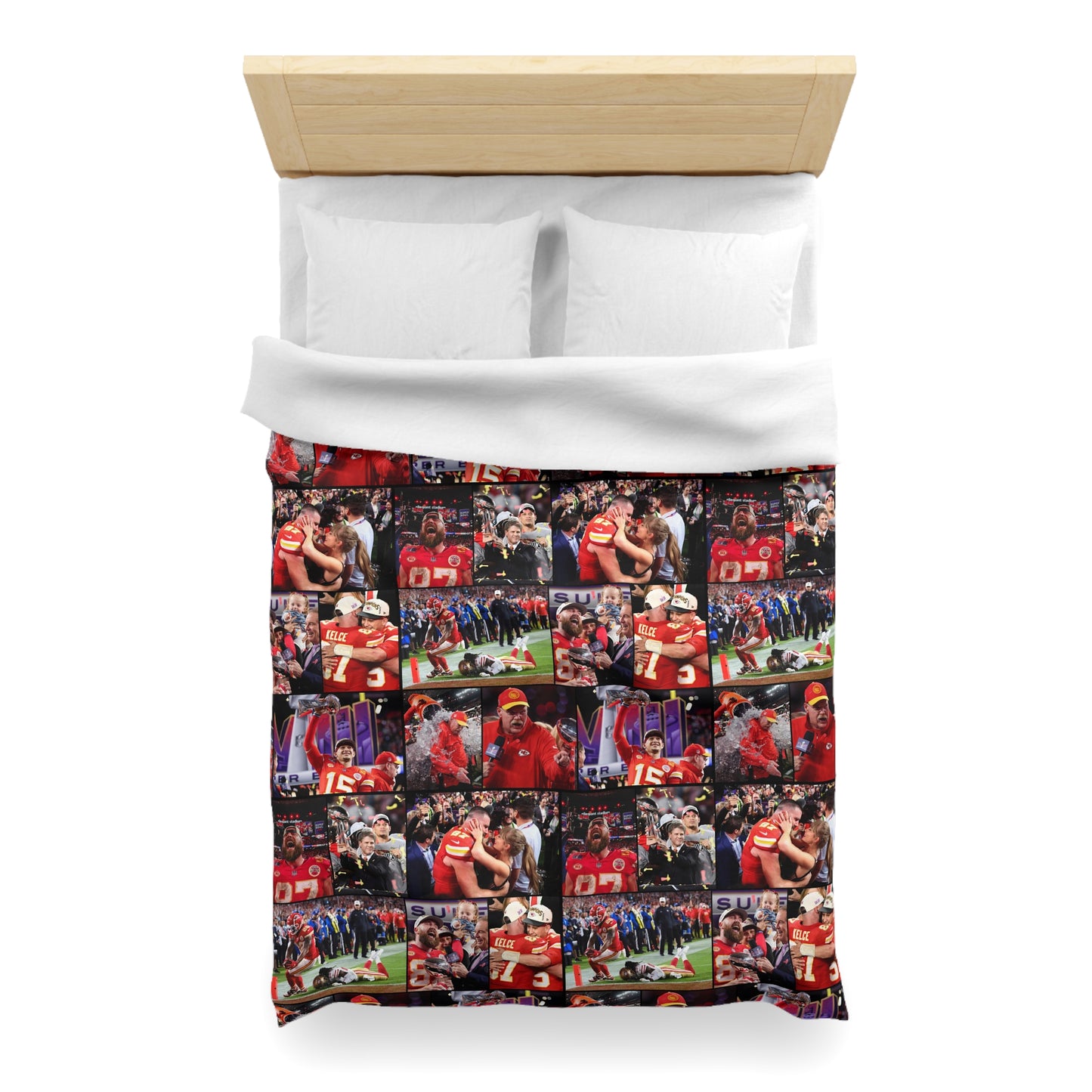 Kansas City Chiefs Superbowl LVIII Championship Victory Collage Microfiber Duvet Cover