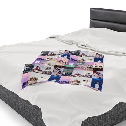 BTS Pastel Aesthetic Collage Velveteen Plush Blanket