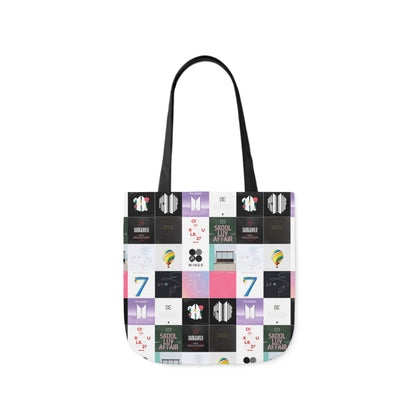 BTS Album Cover Art Collage Polyester Canvas Tote Bag