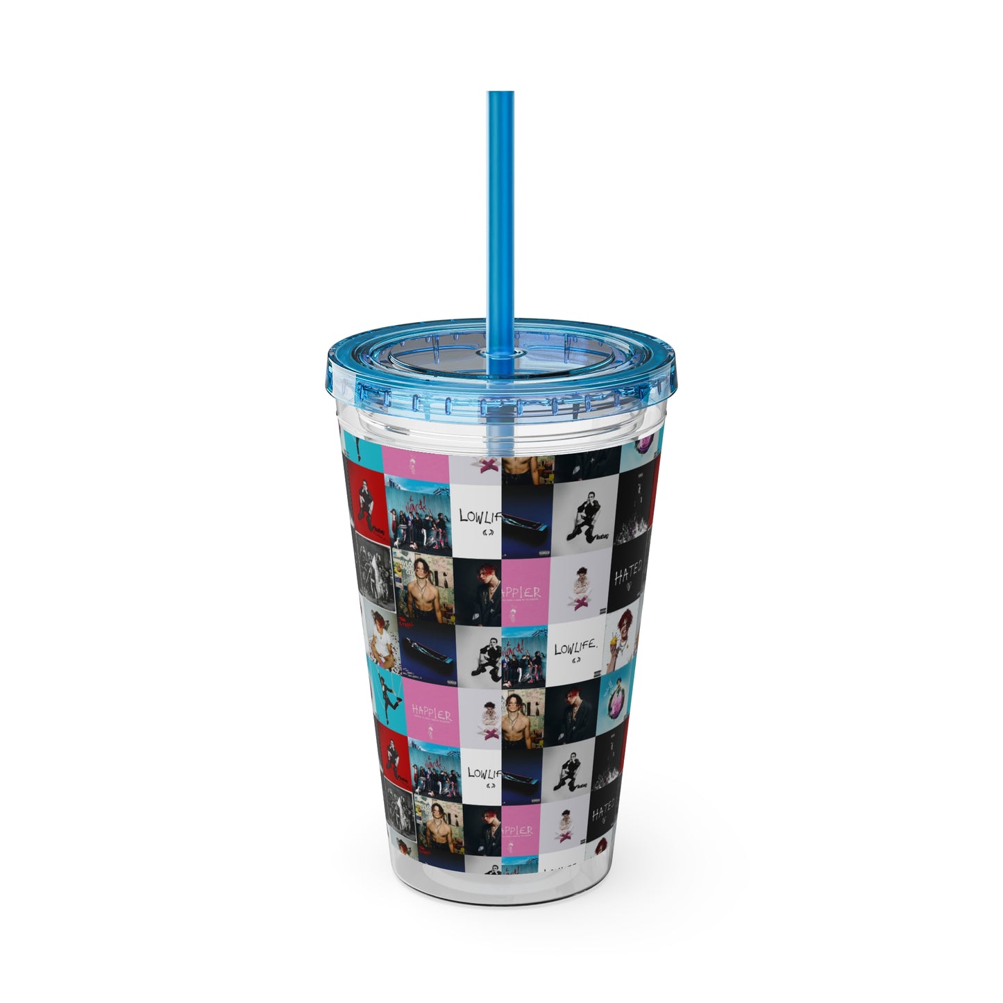 YUNGBLUD Album Cover Art Collage Sunsplash Tumbler with Straw