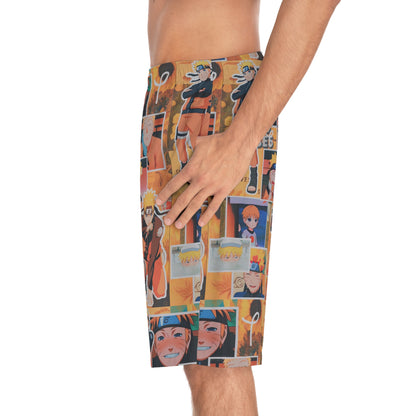 Naruto Uzumaki Sunflower Blaze Collage Men's Board Shorts