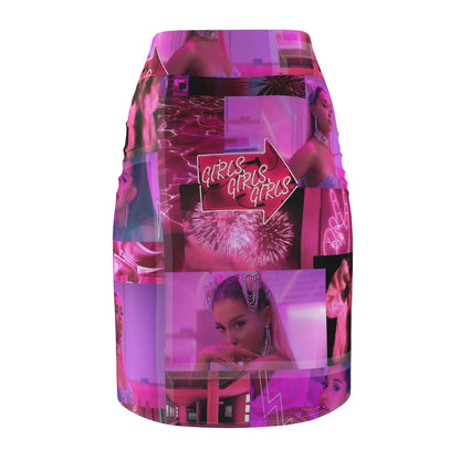 Ariana Grande 7 Rings Collage Women's Pencil Skirt