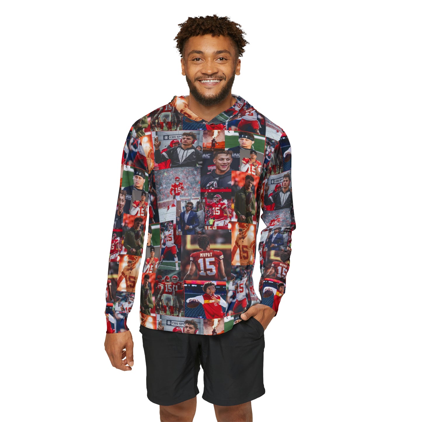 Patrick Mahomes Chiefs MVPAT Photo Collage Men's Sports Warmup Hoodie