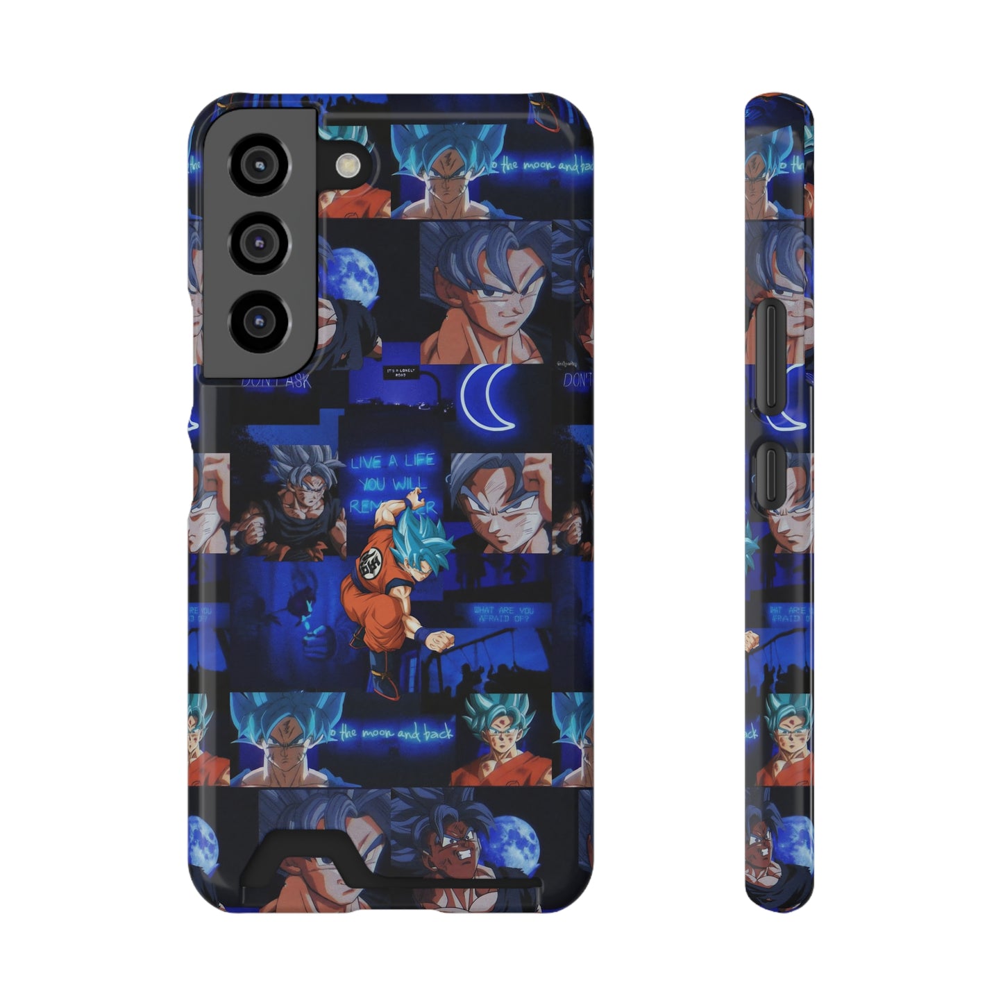 Dragon Ball Z Saiyan Moonlight Collage Phone Case With Card Holder