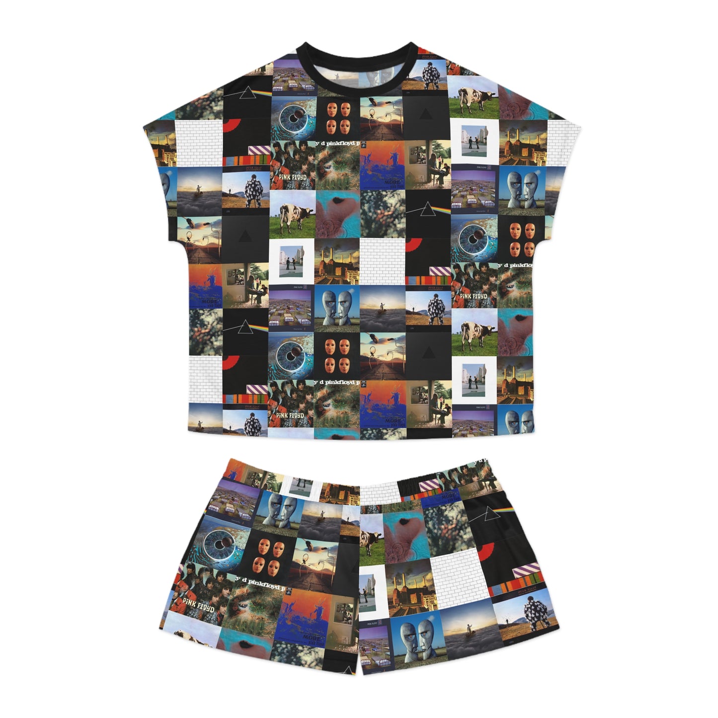 Pink Floyd Album Cover Collage Women's Short Pajama Set