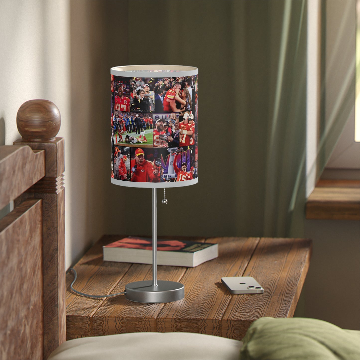 Kansas City Chiefs Superbowl LVIII Championship Victory Collage Lamp on a Stand