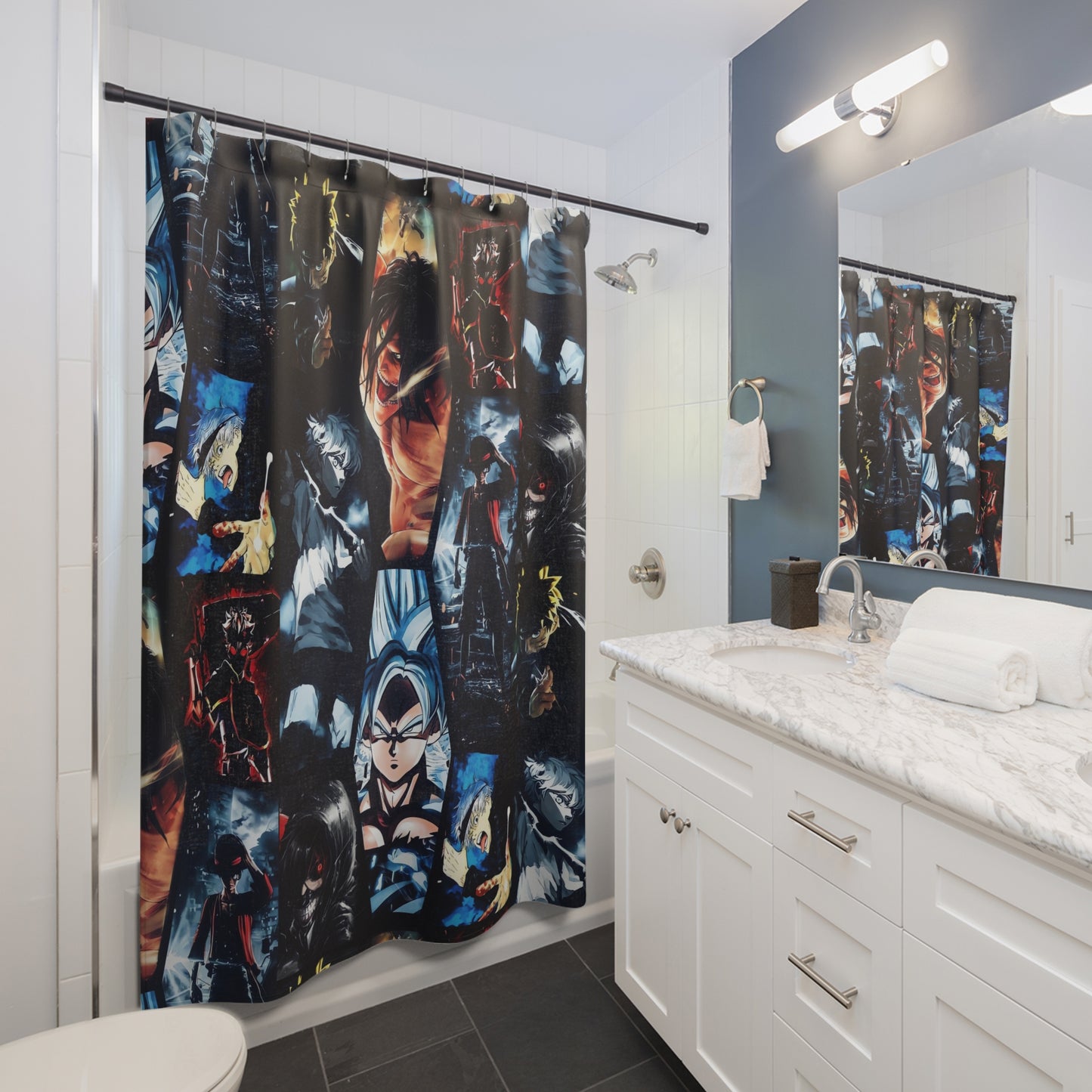 Anime Hero Montage Shower Curtain