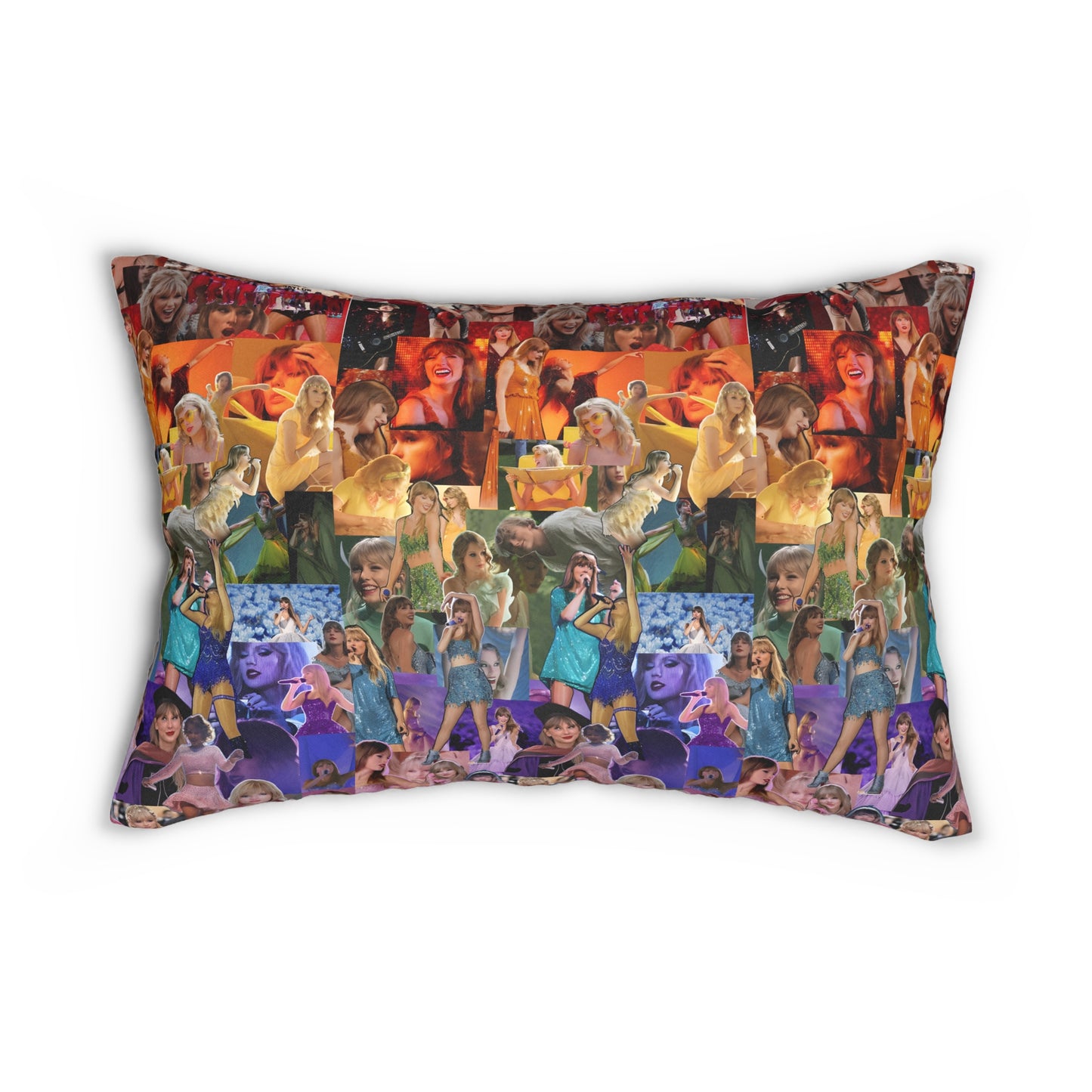 Taylor Swift Rainbow Photo Collage Spun Polyester Lumbar Pillow