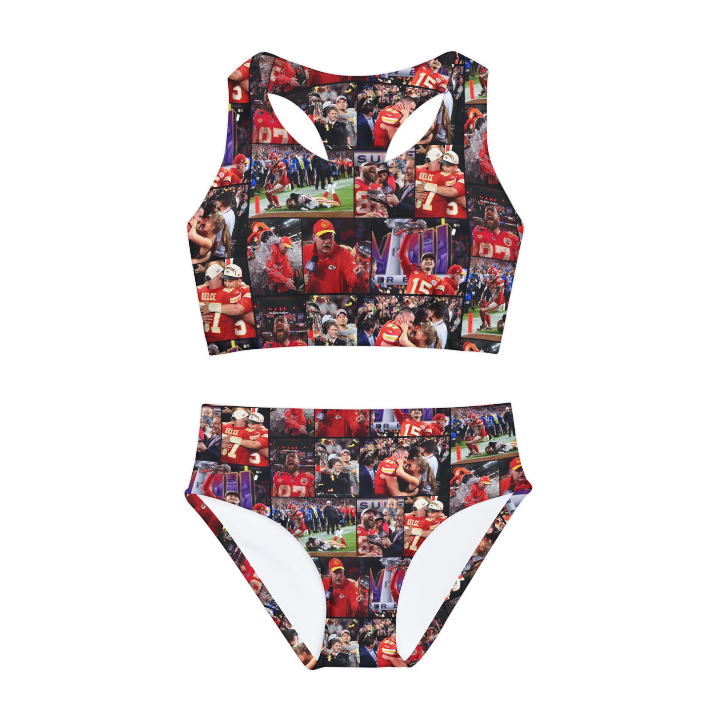 Kansas City Chiefs Superbowl LVIII Championship Victory Collage Girls Two Piece Swimsuit