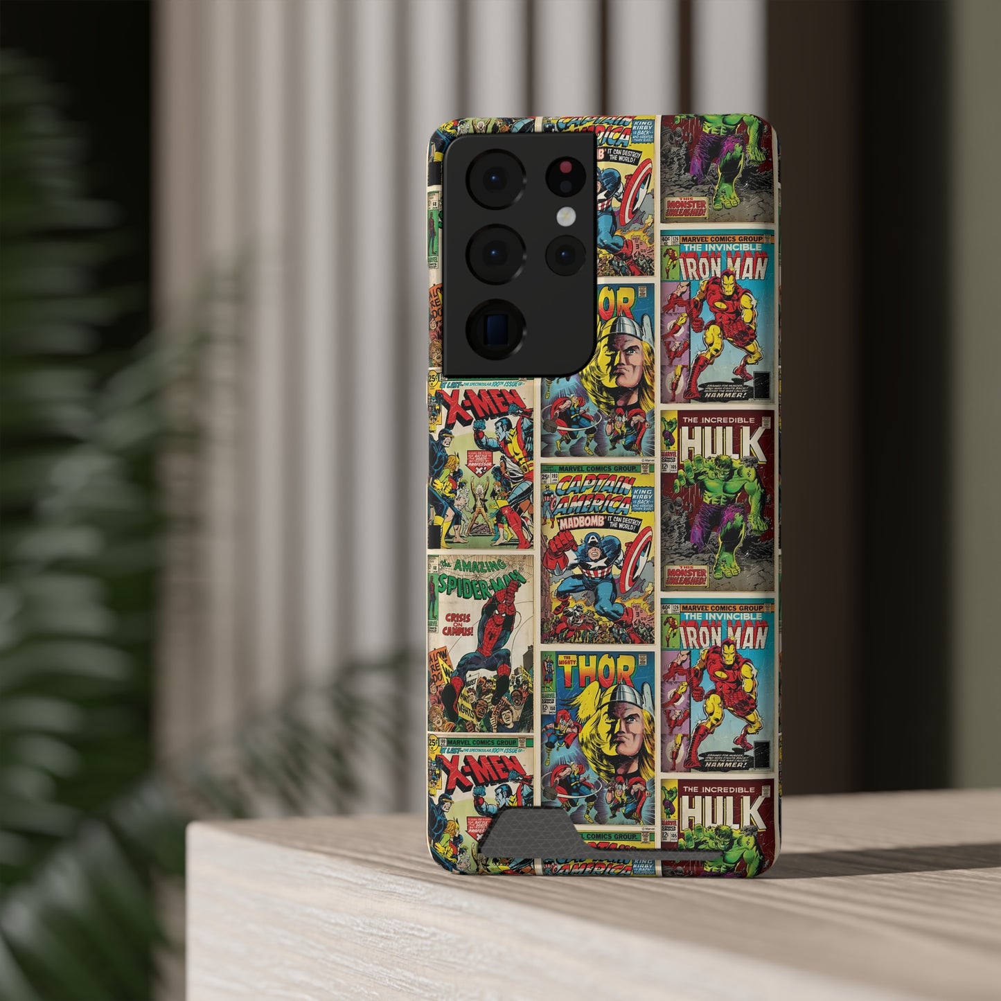 Marvel Comic Book Cover Collage Phone Case With Card Holder