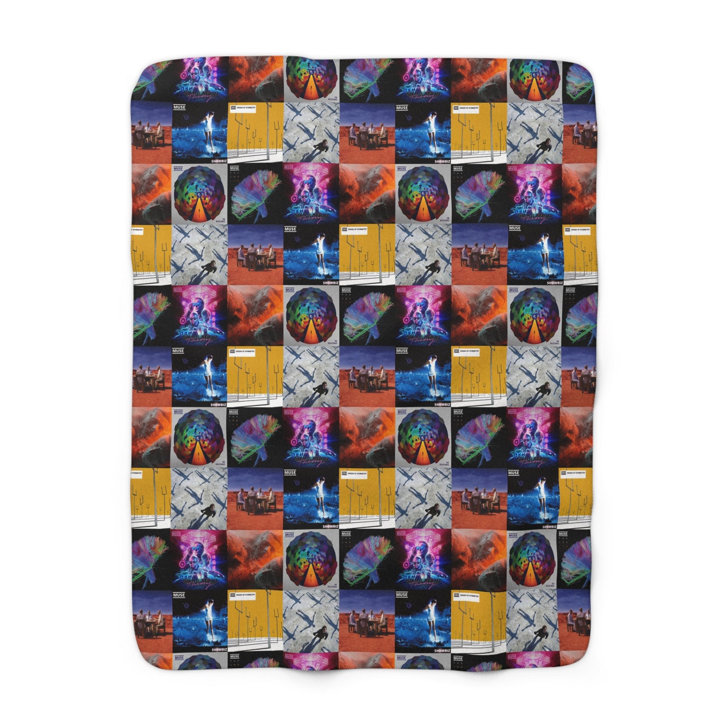 Muse Album Cover Collage Sherpa Fleece Blanket