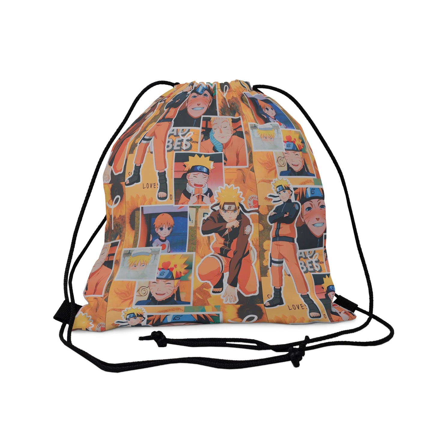 Naruto Uzumaki Sunflower Blaze Collage Outdoor Drawstring Bag