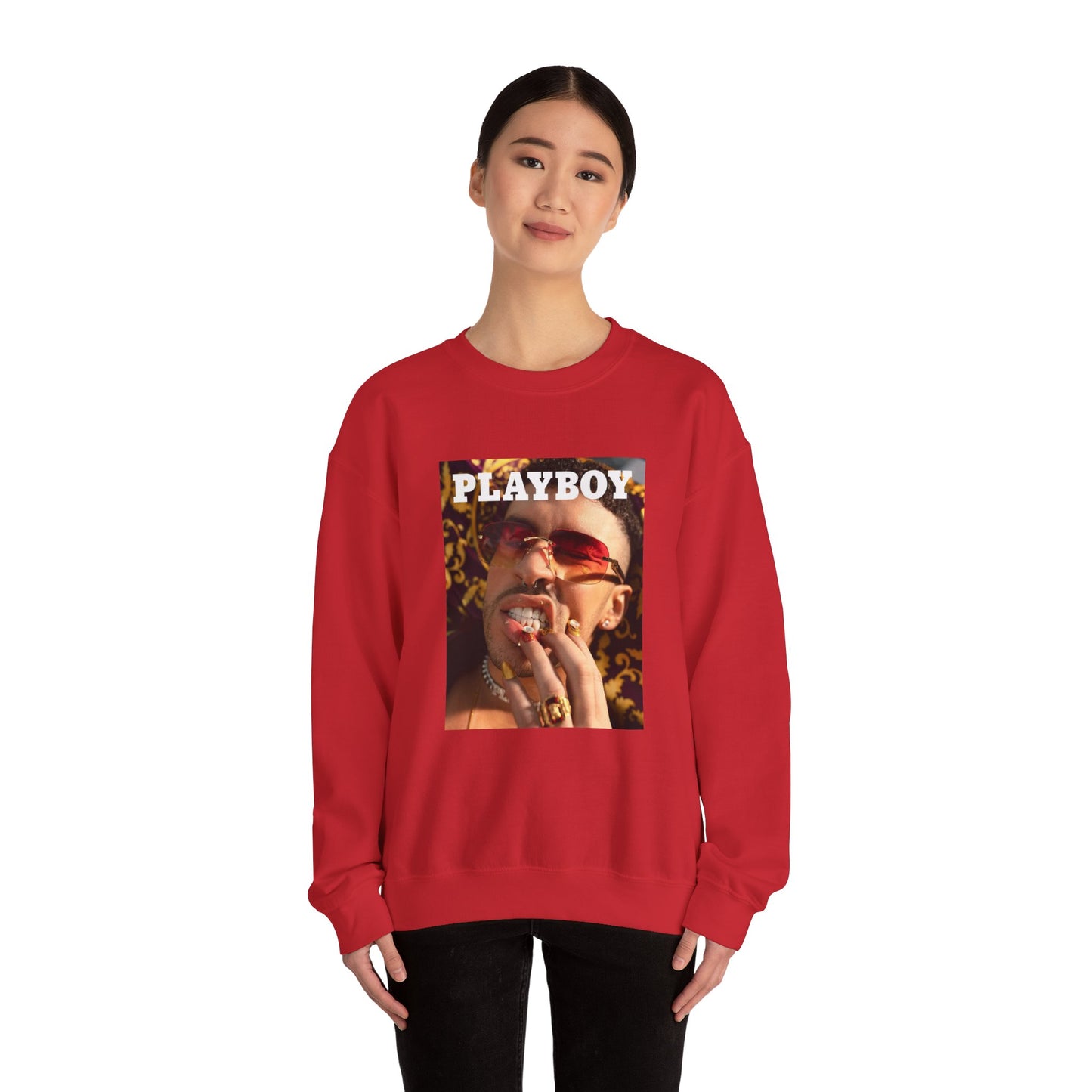 Bad Bunny Playboy Cover Unisex Heavy Blend Crewneck Sweatshirt