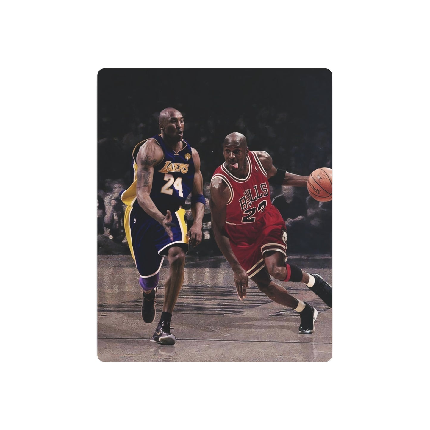 Michael Jordan Driving Against Kobe Bryant Metal Art Sign