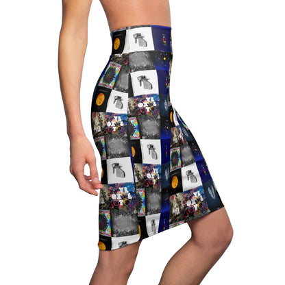 Colplay Album Cover Collage Women's Pencil Skirt