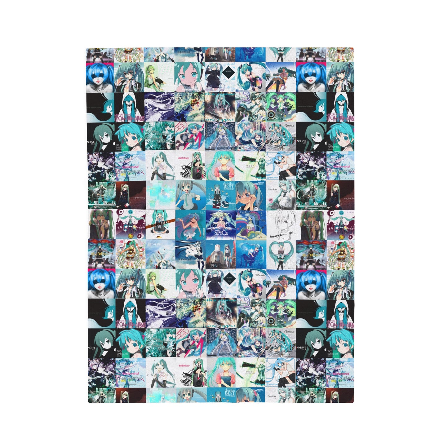 Hatsune Miku Album Cover Collage Velveteen Plush Blanket