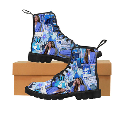 Olivia Rodrigo Blue Aesthetic Collage Women's Canvas Boots
