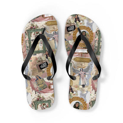 Lana Del Rey Victorian Collage Flip Flops