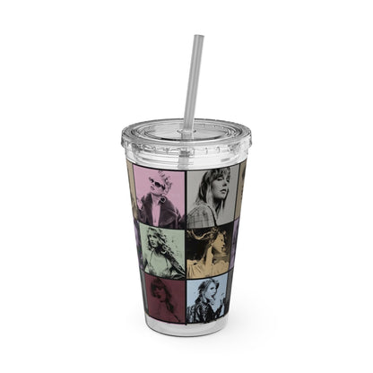 Taylor Swift Eras Collage Sunsplash Tumbler with Straw