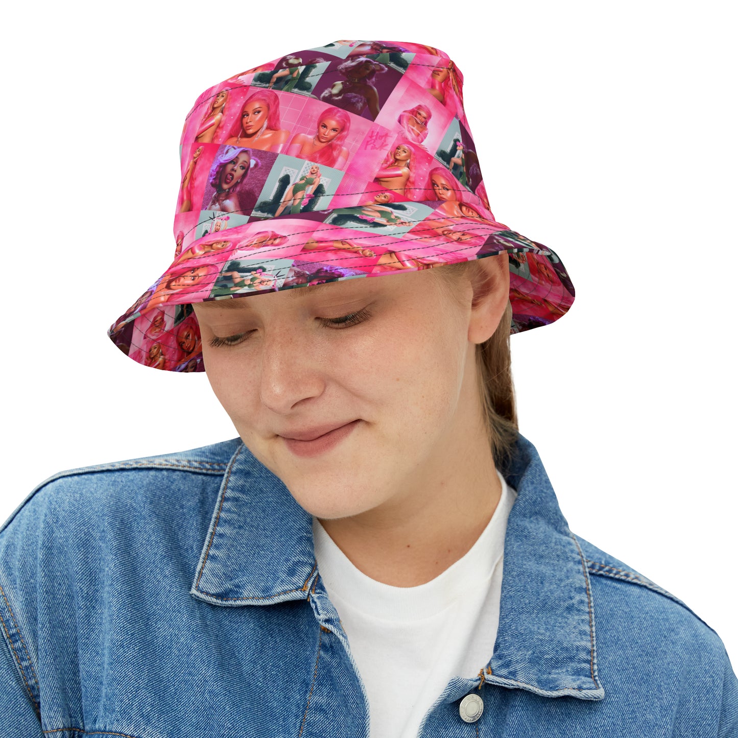 Doja Cat Hot Pink Mosaic Bucket Hat