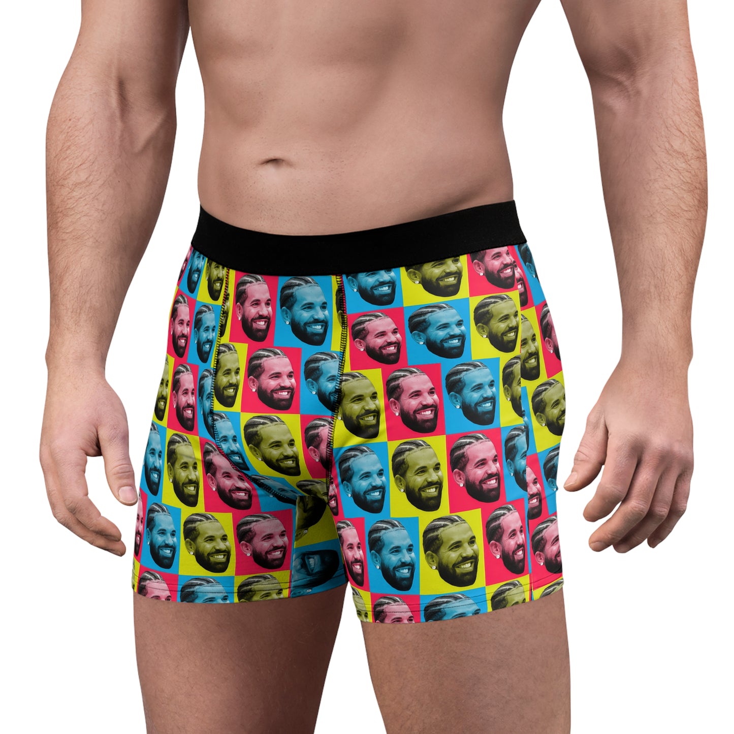 Drake Colored Checker Faces Men's Boxer Briefs Underwear