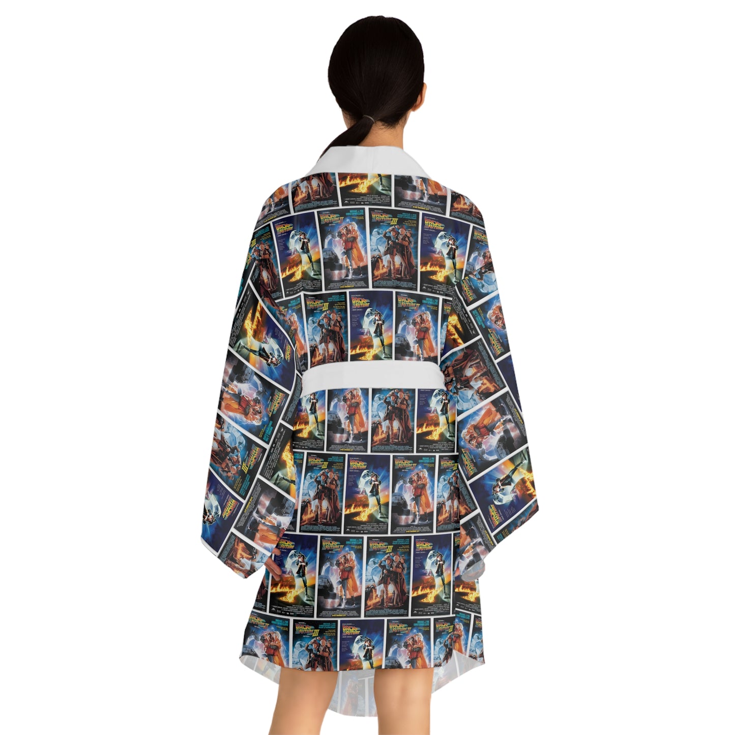 Back To The Future Movie Posters Collage Long Sleeve Kimono Robe