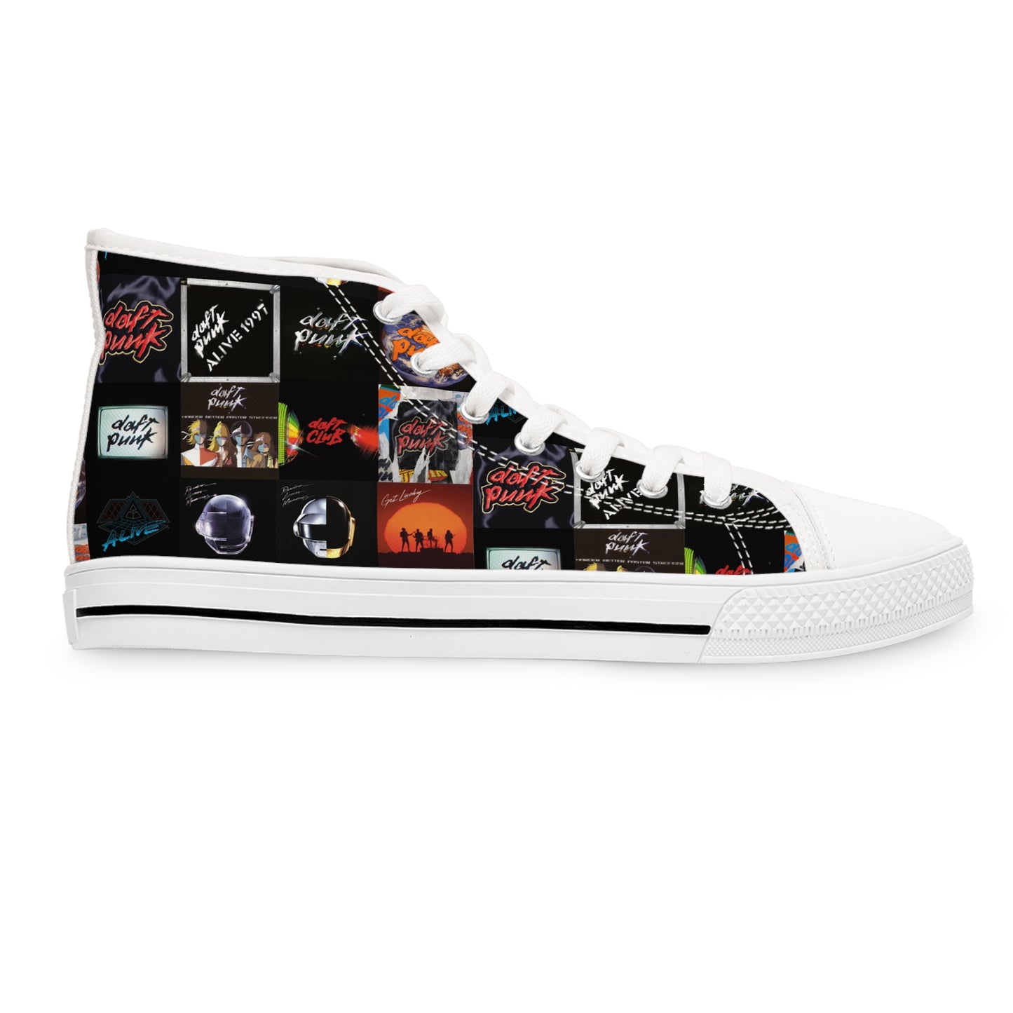 Daft Punk Album Cover Art Collage Women's High Top Sneakers