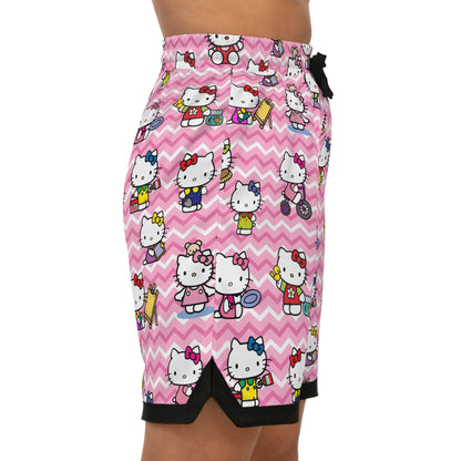 Hello Kitty Playtime Collage Basketball Rib Shorts