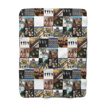 The Beatles Album Cover Collage Sherpa Fleece Blanket