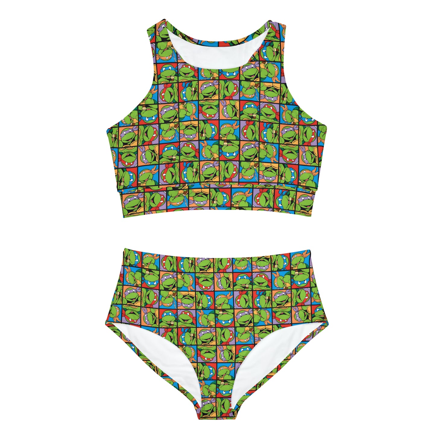 TMNT Turtle Toon Montage Sporty Bikini Set